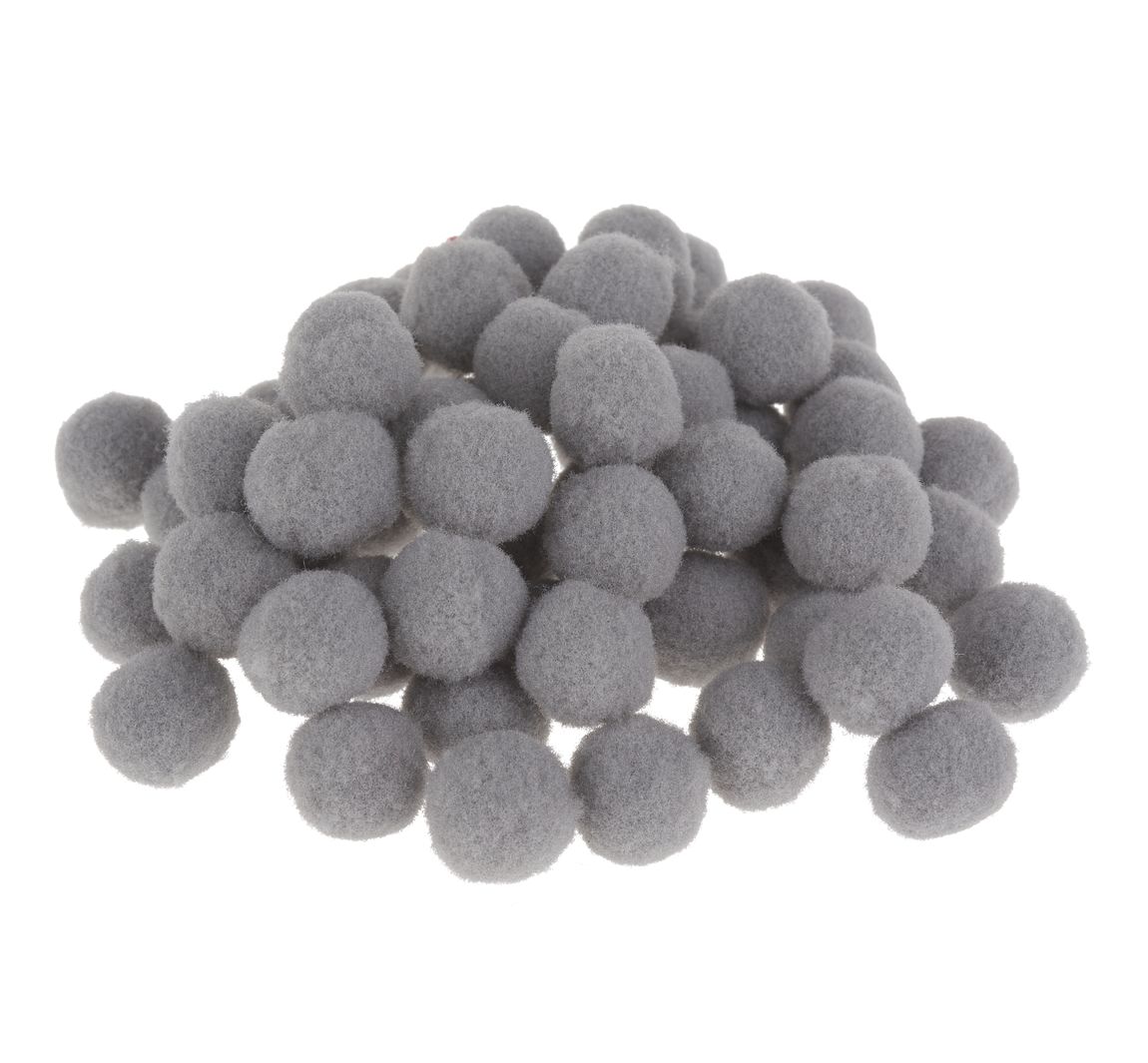 VBS Pompons, 15 mm, 60 Stück - Grau