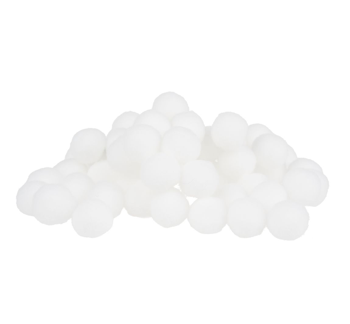 VBS Pompons, 15 mm, 60 Stück - Weiß