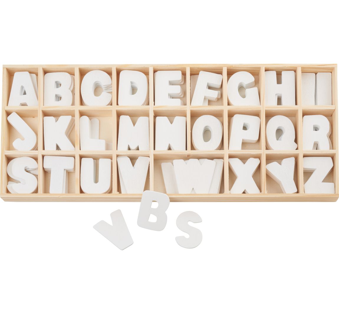 VBS Holz-Buchstaben-Set "Sortiert - Weiß", 156 Stück