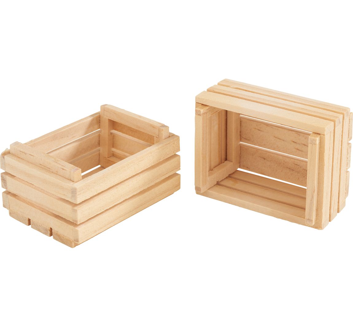 VBS Miniatur Holz-Obststiege, 2 Stück