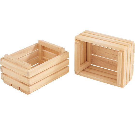 VBS Miniatur Holz-Obststiege, 2 St&uuml;ck