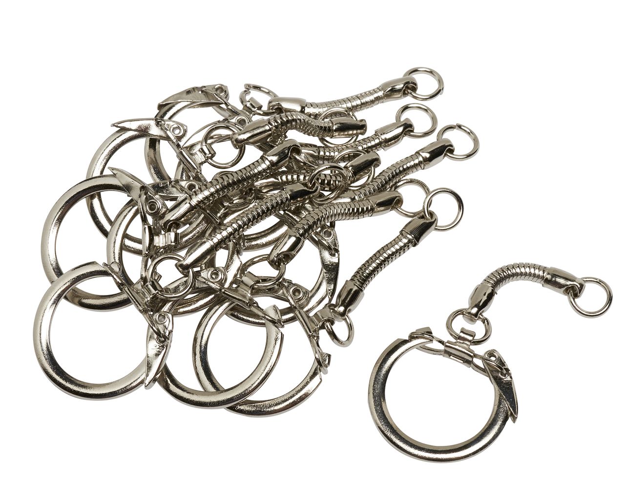 100 Schlüsselanhänger Mit Kette - 25mm Schlüsselringe Für DIY Bastelprojekte