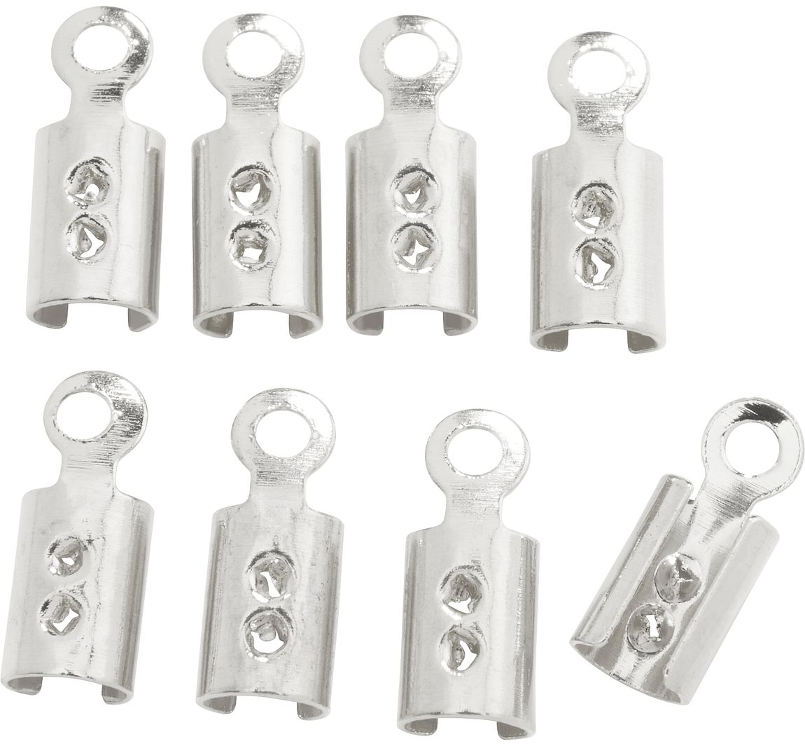 Verbindungskappe, 8x3mm, 8 Stück - Versilbert
