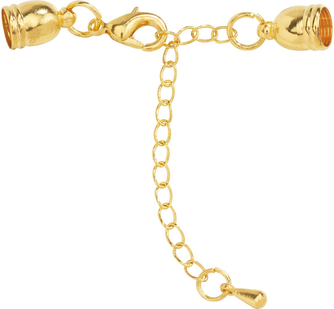 Verschlussgarnitur mit Regulierungskettchen, 6mm - Goldfarben