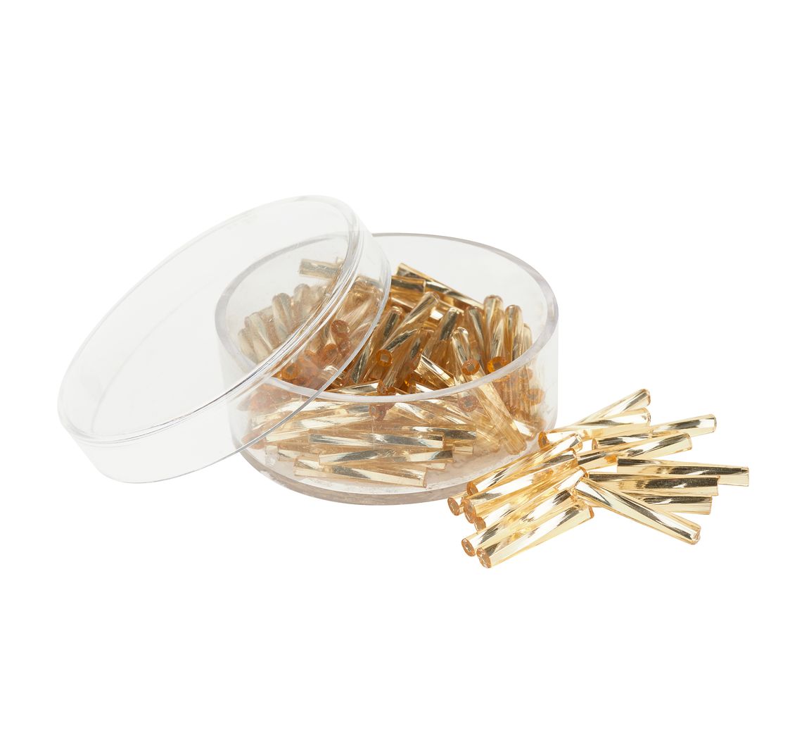Glasstifte twisted, 15 mm - Gold