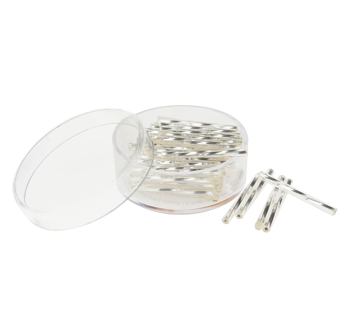 Glasstifte twisted, 25 mm - Silber
