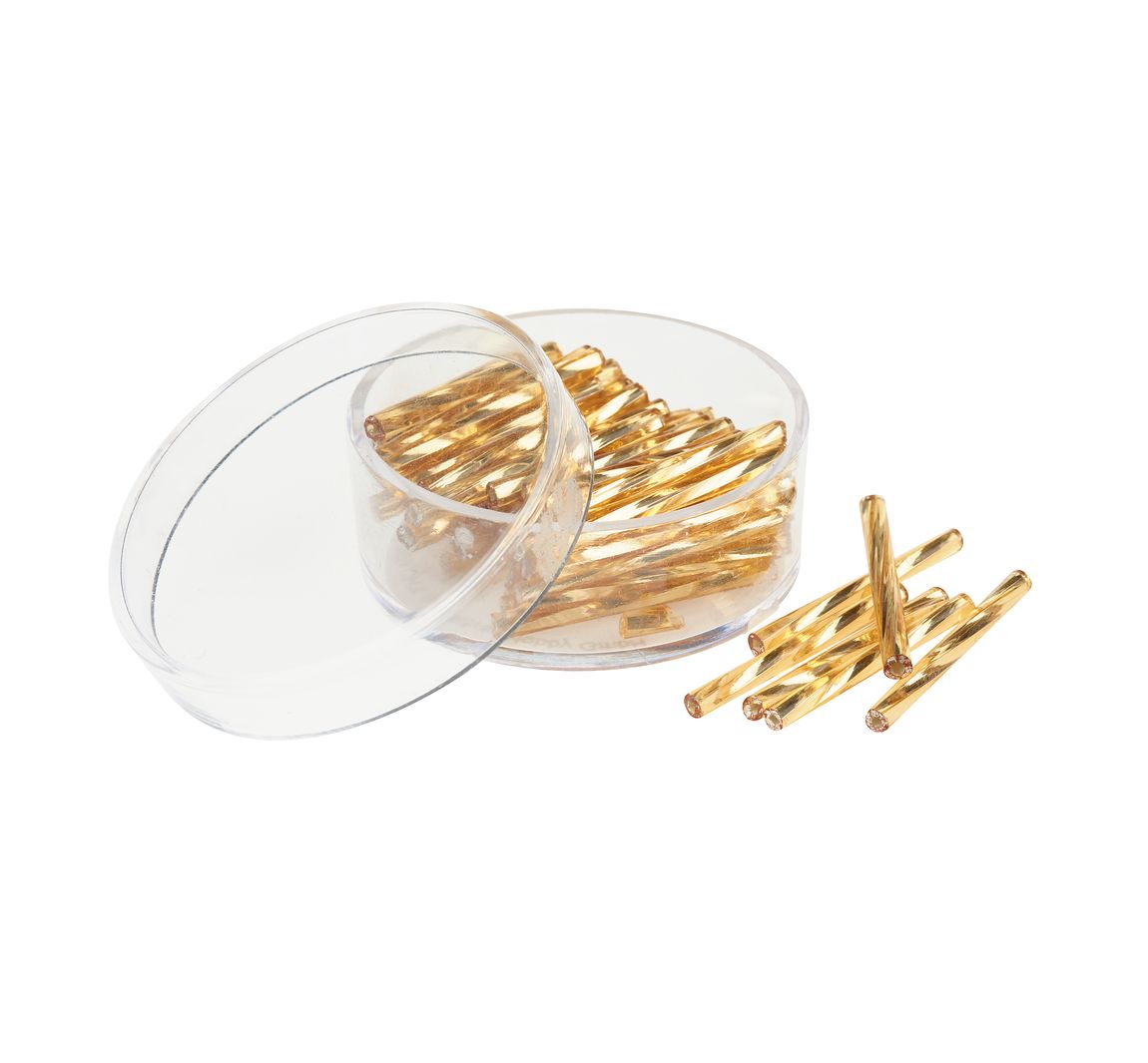Glasstifte twisted, 25 mm - Gold
