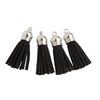 Leather tassels Silver/Black