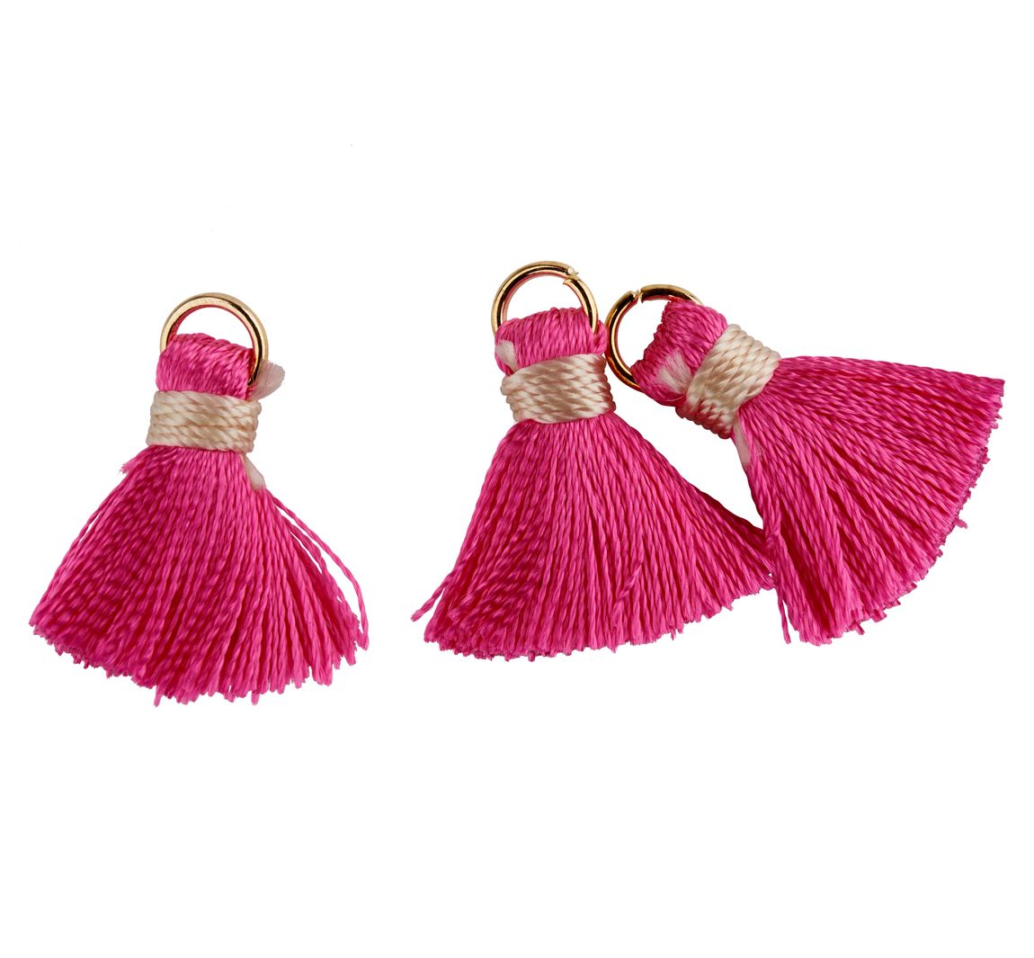 Quaste mit Öse - Pink