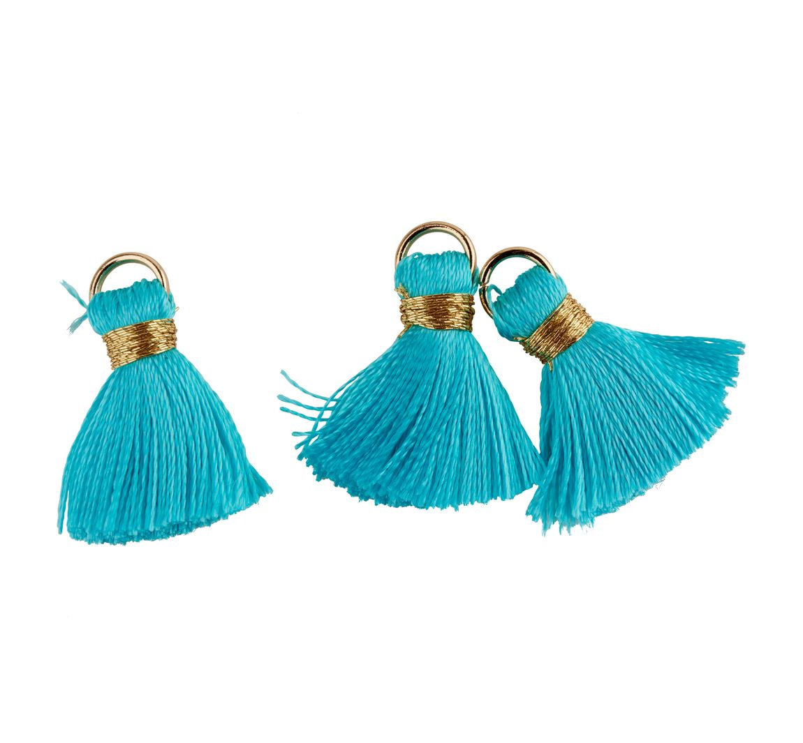Quaste mit Öse - Türkis