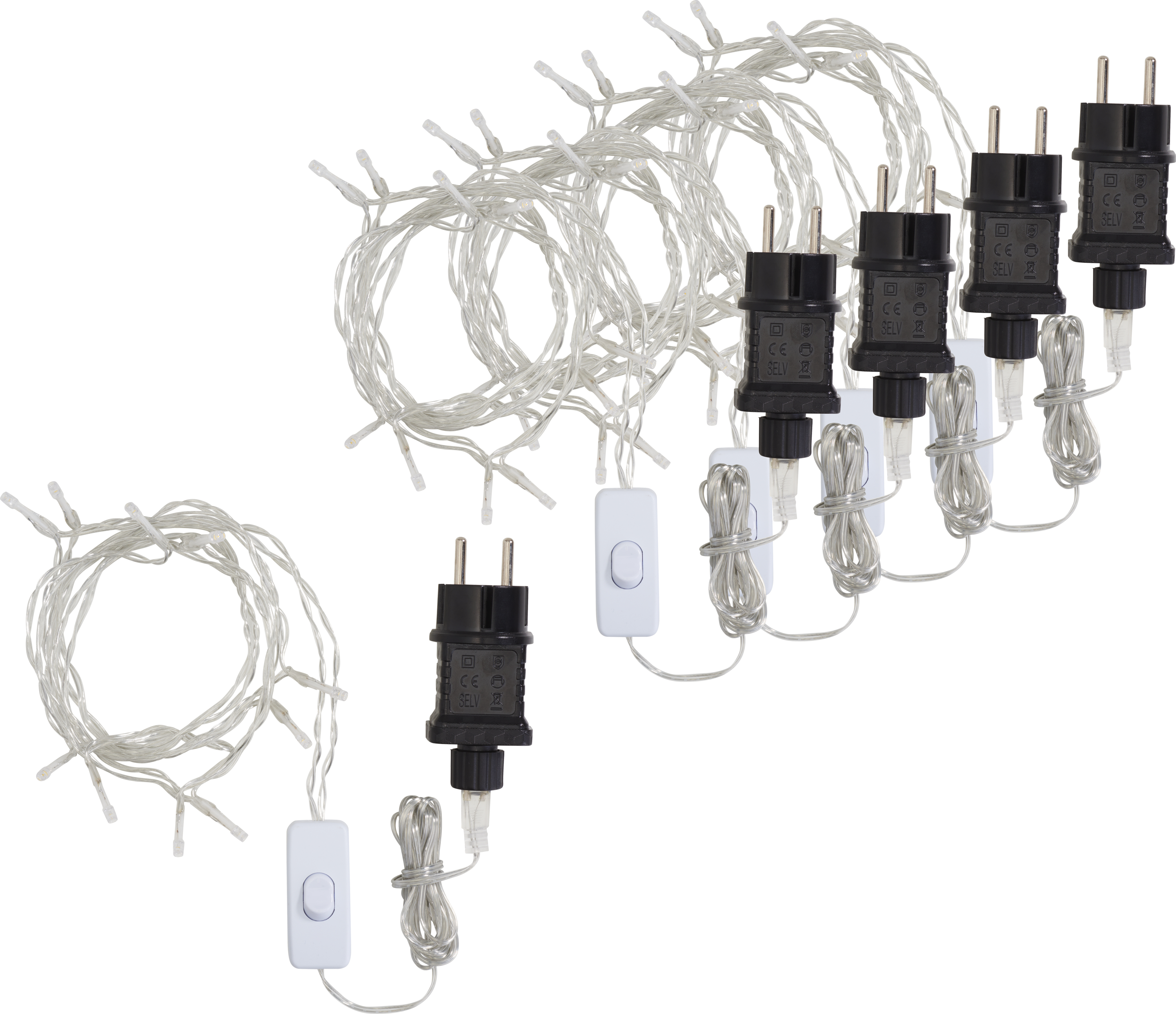 Best Season LED-Lichterkette „Felt Elk“ – 30 Kaltweiße LEDs, 1,75 M Länge, Batteriebetrieben | Mit Transparentem Kabel & Filzelchen