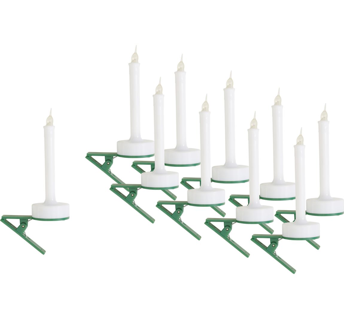 VBS LED-Tannenbaumkerze mit Clip, 10 Stück