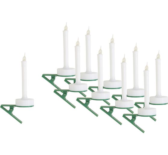 VBS LED-Tannenbaumkerze mit Clip, 10 Stück