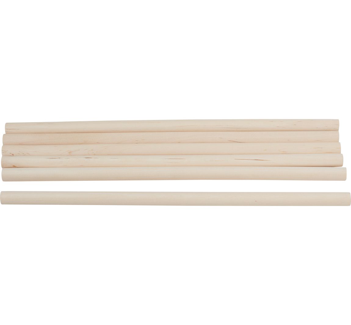 VBS Holz-Rundstäbe, 30 cm - Ø 12 mm, 6 Stück