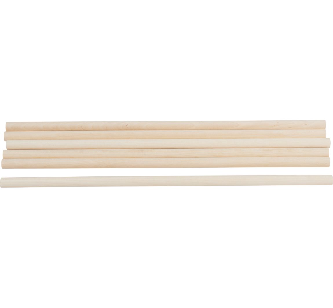VBS Holz-Rundstäbe, 30 cm - Ø 10 mm, 6 Stück