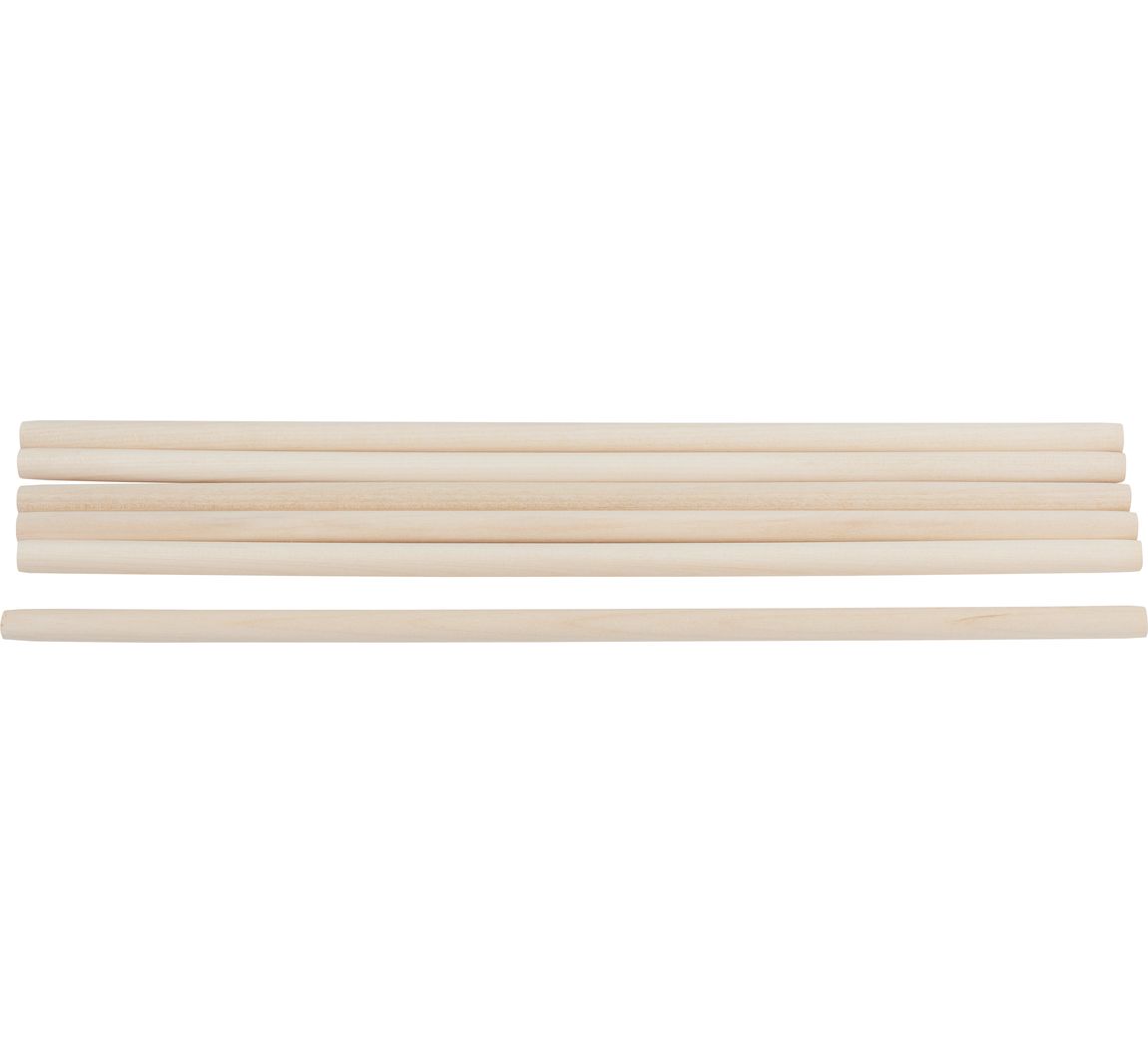 VBS Holz-Rundstäbe, 30 cm - Ø 8 mm, 6 Stück