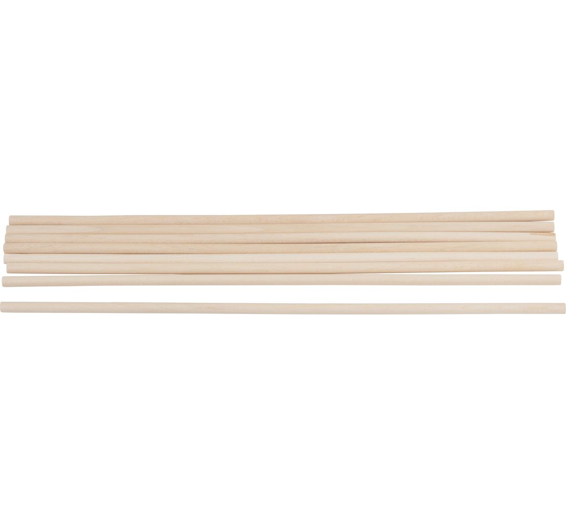 VBS Holz-Rundstäbe, 30 cm - Ø 6 mm, 8 Stück