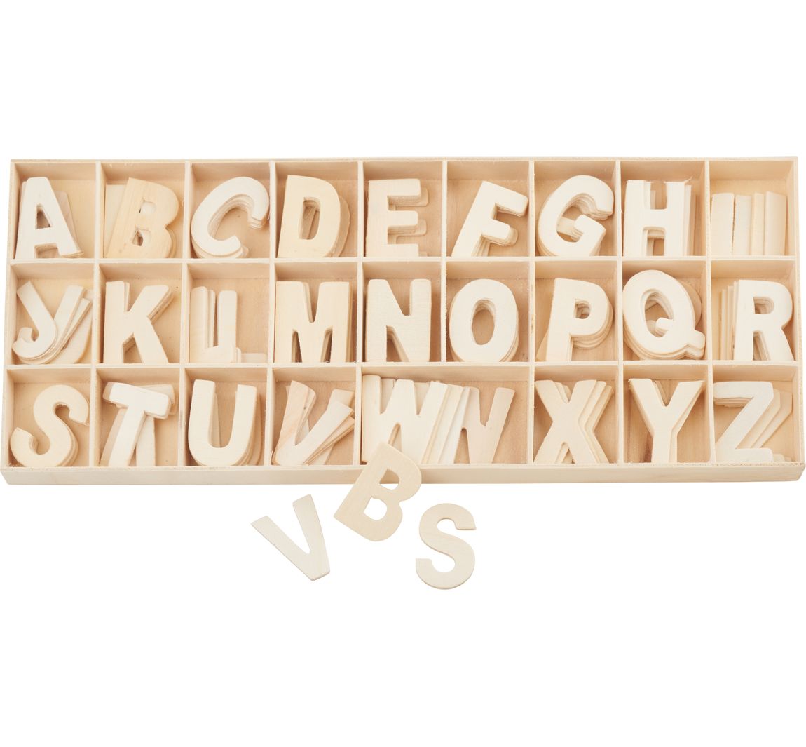 VBS Holz-Buchstaben-Set "Sortiert - Natur", 130 Stück