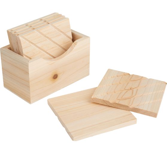 VBS Holzbox mit 6 Untersetzern