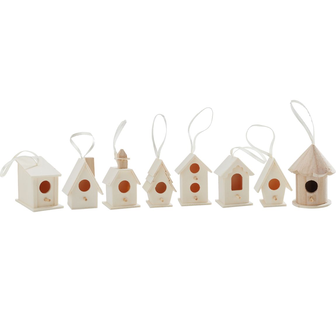 VBS Deko-Vogelhäuser "Minis", 8er-Set
