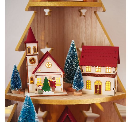 VBS Miniatur Tannenbaum, 16er-Set, beschneit