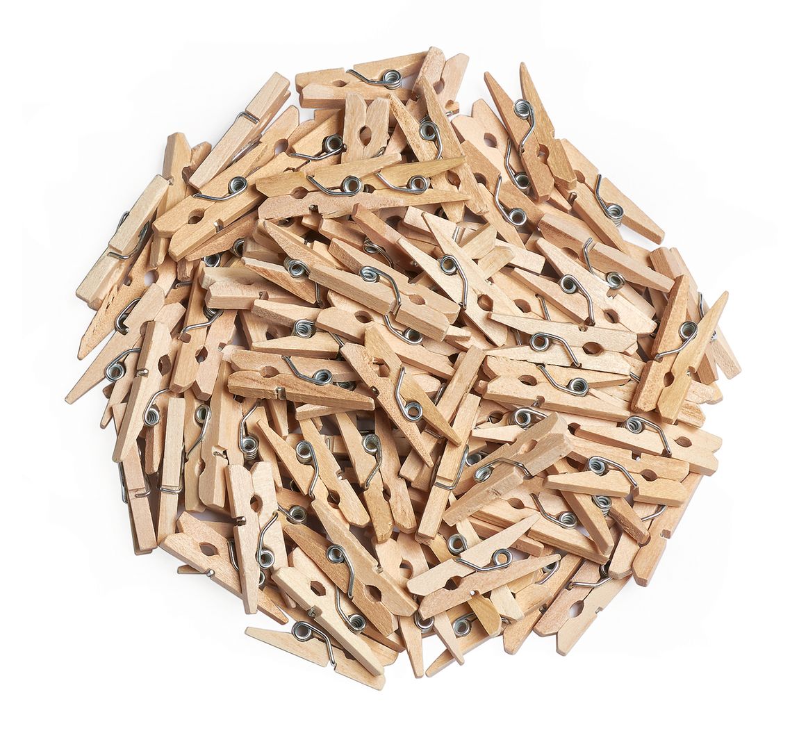 VBS Mini-Holzklammern "2 cm", 100 Stück - Natur