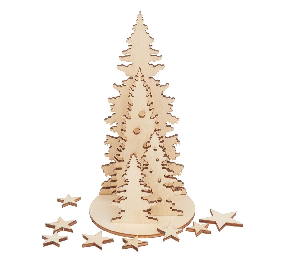 Holz-Steckmotiv "Tannentrio", Sperrholz