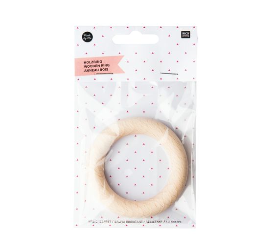 Rico Design Holzring für Rassel, Natur