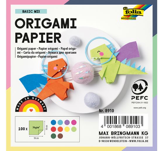 Faltpapier, 10 x 10 cm