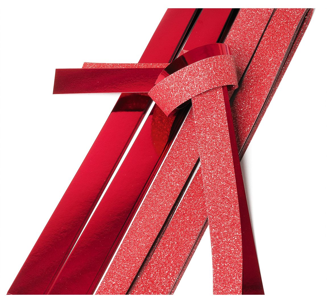 Papierstreifen "Glitter, rot", 25mm - Rot