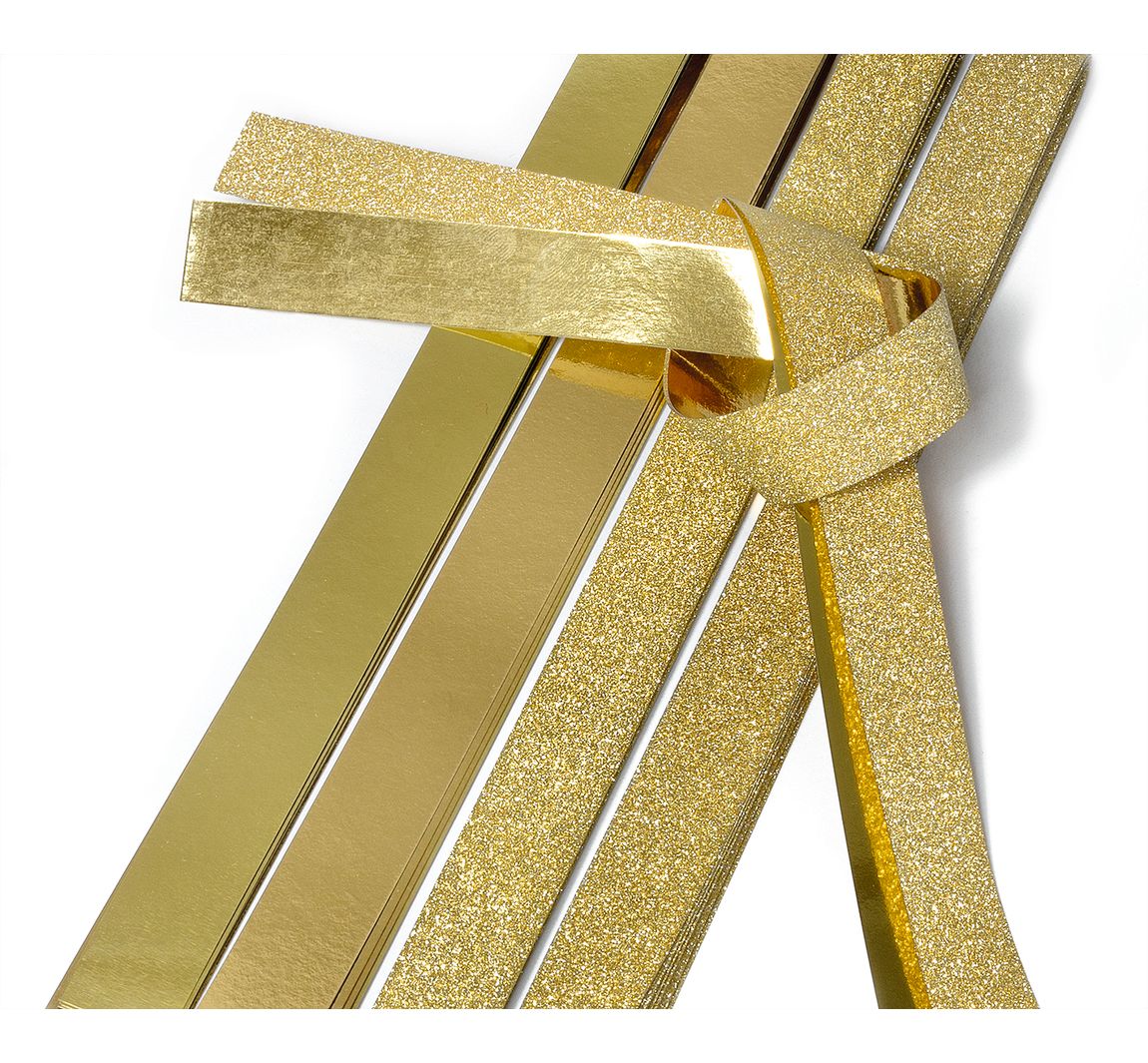 Papierstreifen "Glitter, gold", 15mm - Gold