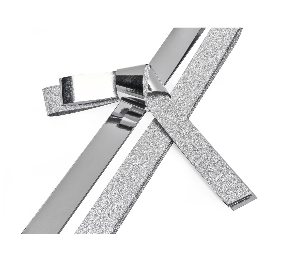 Papierstreifen "Glitter, silber", 25 mm - Silber