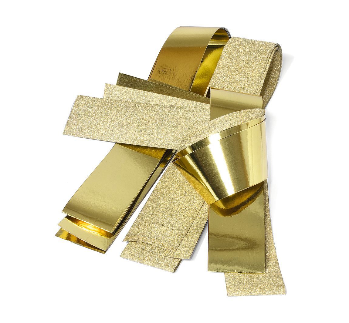 Papierstreifen glänzend "Glitter, gold", 50mm - Gold