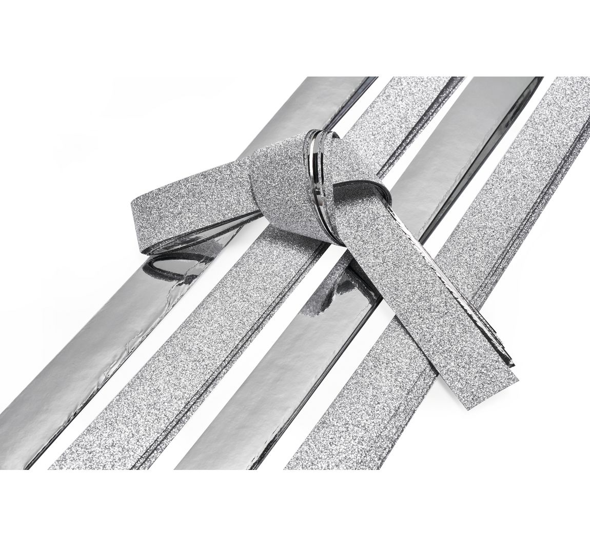 Papierstreifen "Glitter, silber", 15 mm - Silber