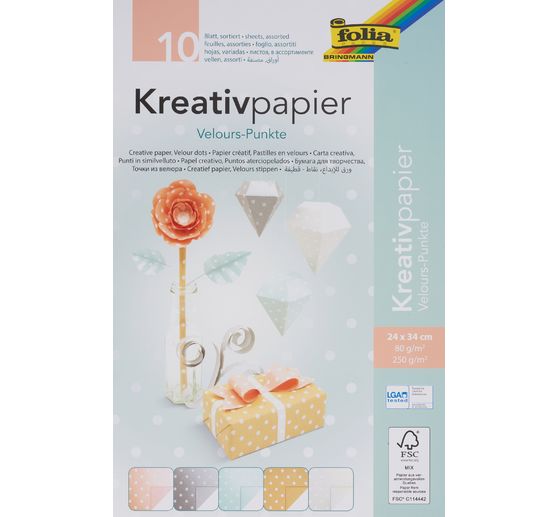 Kreativpapier "Velourspunkte"