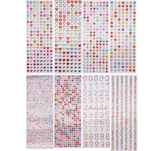 VBS Strassstein-Sticker "Bunt gemixt", 8 Karten
