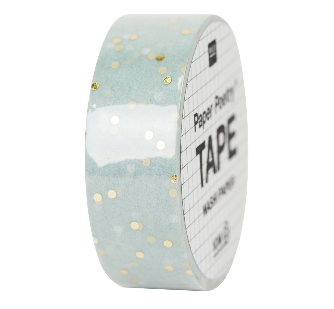 Washi Tape "Punkte" - Mint/Gold