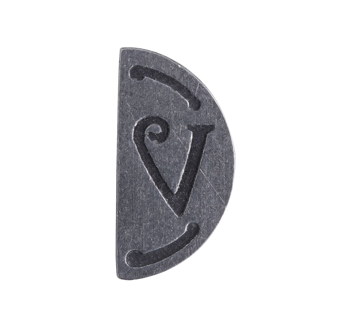 Siegel - Stempelplatte, Doppelseitig - Buchstabe "V"