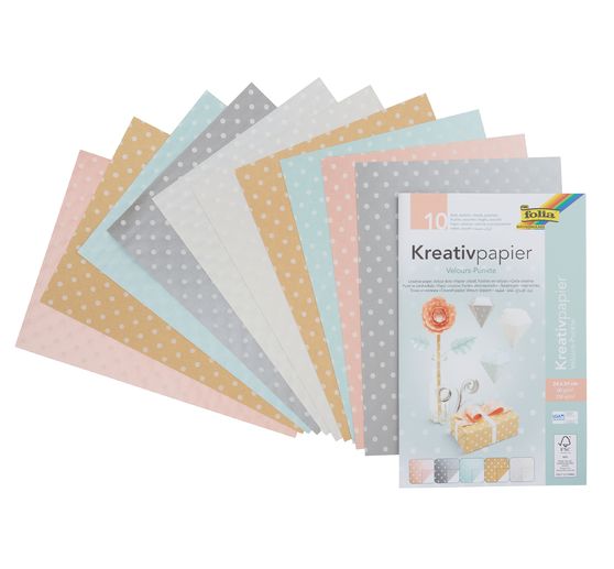 Kreativpapier "Velourspunkte"