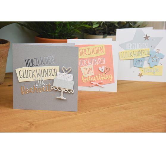 Sizzix Thinlits Stanzschablone "Herzlichen Glückwunsch"