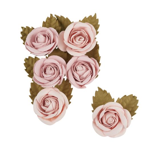 Papierblumen "Rosé", 6er-Set