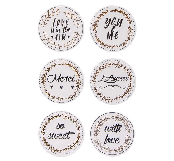 Sticker "with love", mit Goldfolie