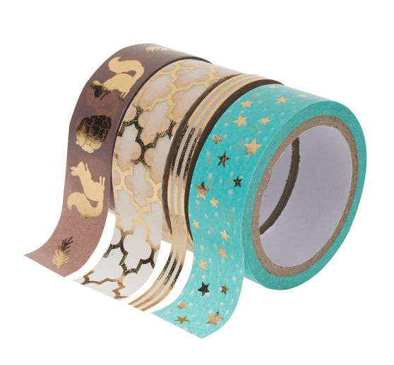 Washi Tape Set "Hot Foil", Türkis/Gold