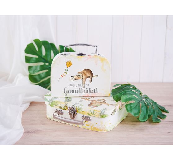 VBS Koffer, 2er-Set, aus cremefarbenem Karton