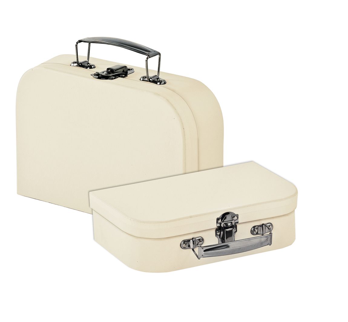 VBS Koffer, 2er-Set, aus cremefarbenem Karton