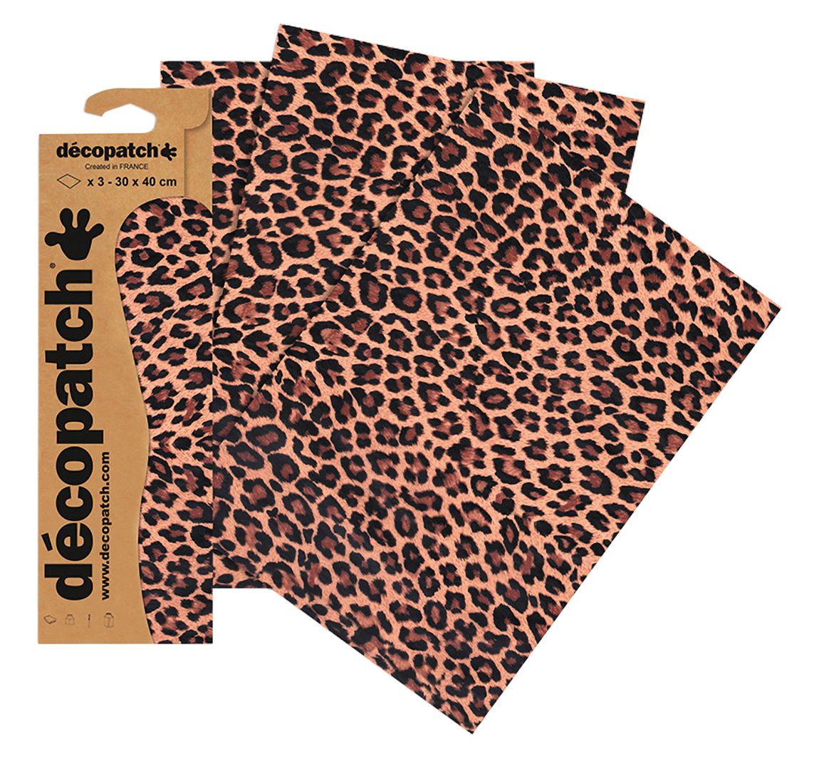 6 x Exacompta Decopatchpapier 39x30cm 25g/qm Leopard