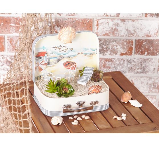 VBS Koffer, 2er-Set, aus cremefarbenem Karton