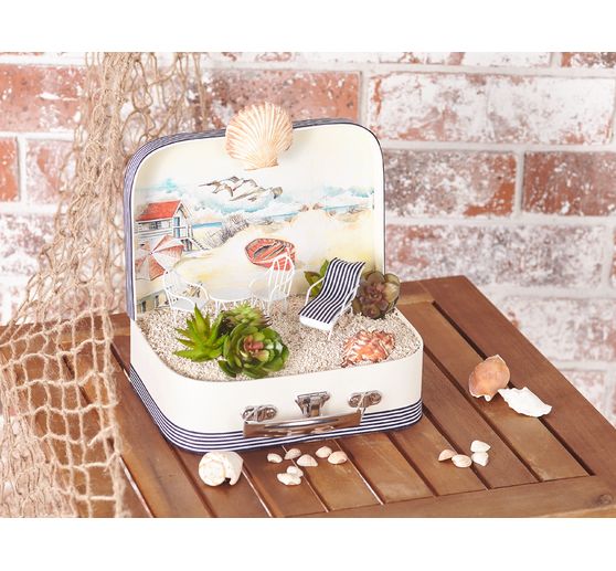 VBS Koffer, 2er-Set, aus cremefarbenem Karton