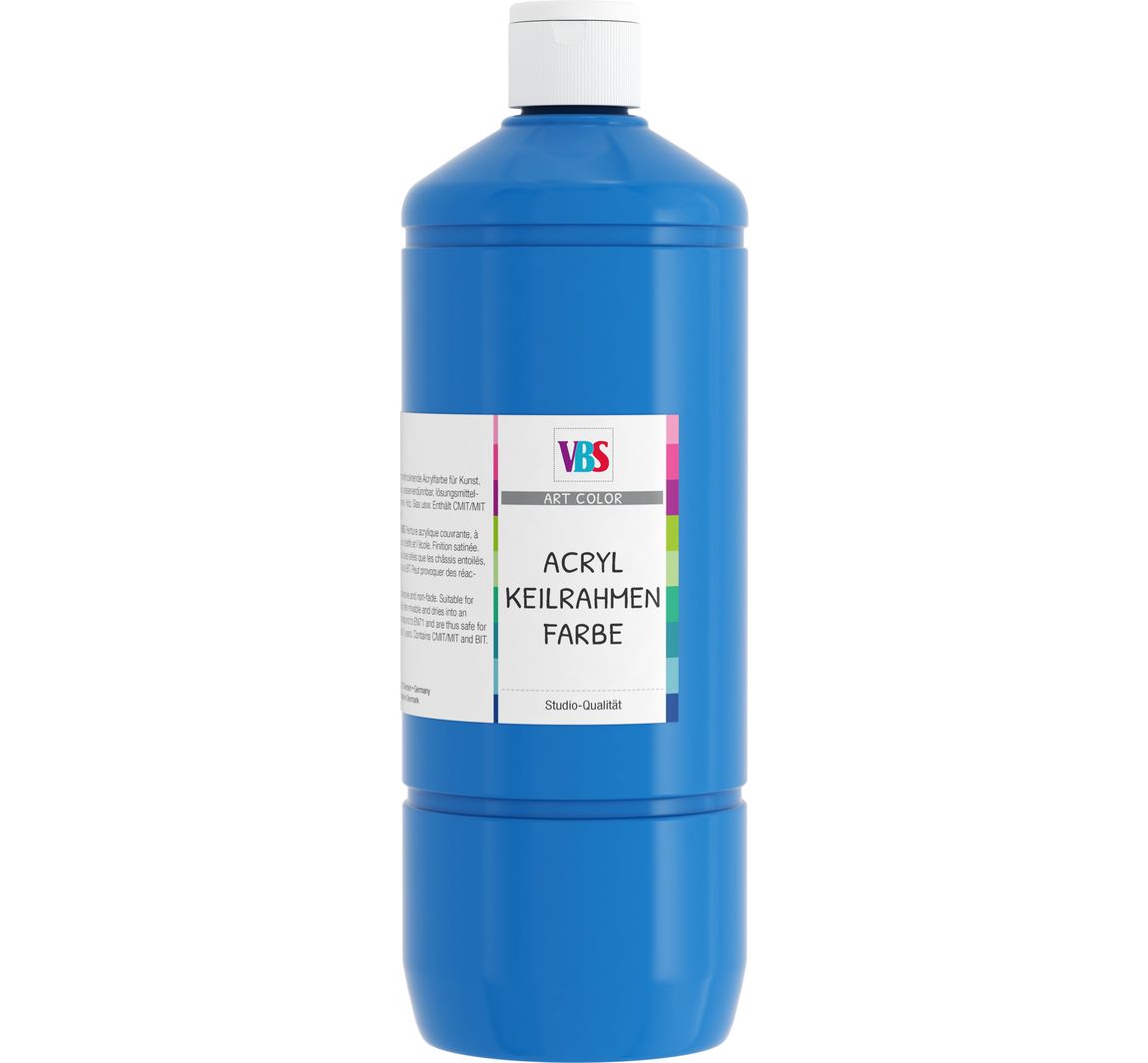 VBS Acryl-Keilrahmenfarbe, 1000 ml - Primärblau