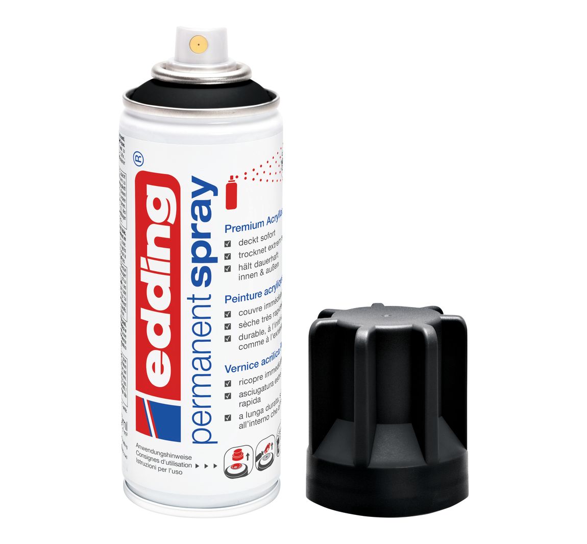 edding 5200 "Permanentspray", Seidenmatt - Tiefschwarz